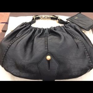 Ysl Black hand bag with attached small pouch